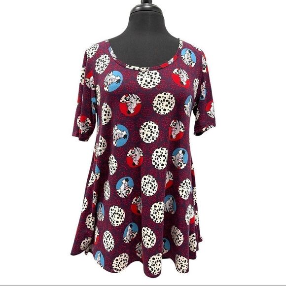 𝅺lularoe Disney Villains Cruella Deville Perfect Tee Sz S - Picture 1 of 13